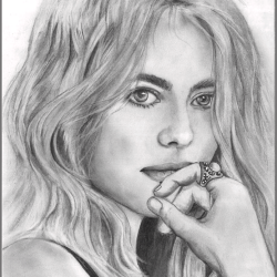 Dakota Fanning Drawing Detailed Sketch