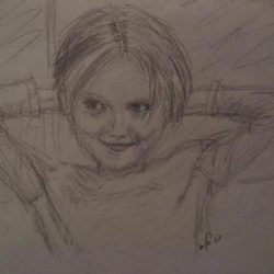 Dakota Fanning Drawing Modern Sketch