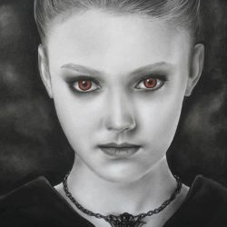 Dakota Fanning Drawing Unique Art