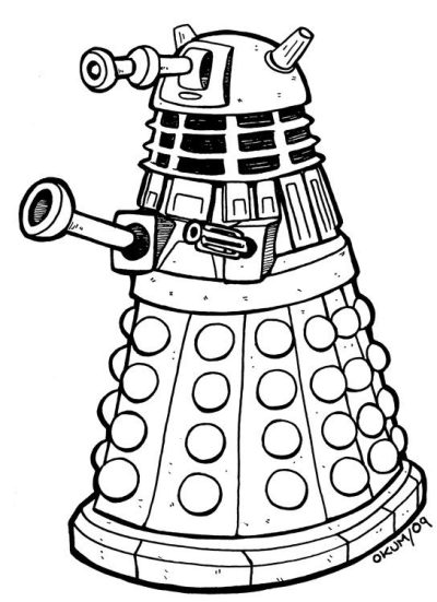 Dalek, Exterminate, Villain, Futuristic, Cybernetic Drawing