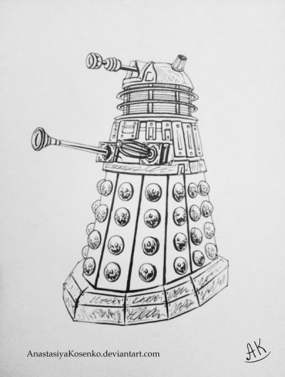 Dalek, Robotic, Exterminate, Villain, Alien Drawing