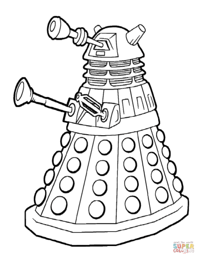 Dalek, Alien, Cybernetic, Robotic, Menace Drawing