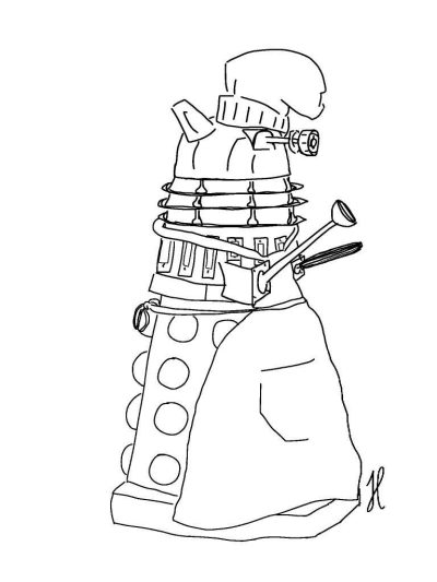 Dalek, Sci-Fi, Cybernetic, Exterminate, Alien Drawing