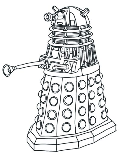 Dalek, Time-travel, Villain, Alien, Robot Drawing