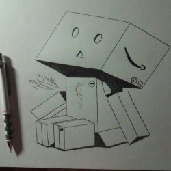 Danbo Drawing Beautiful Artwork