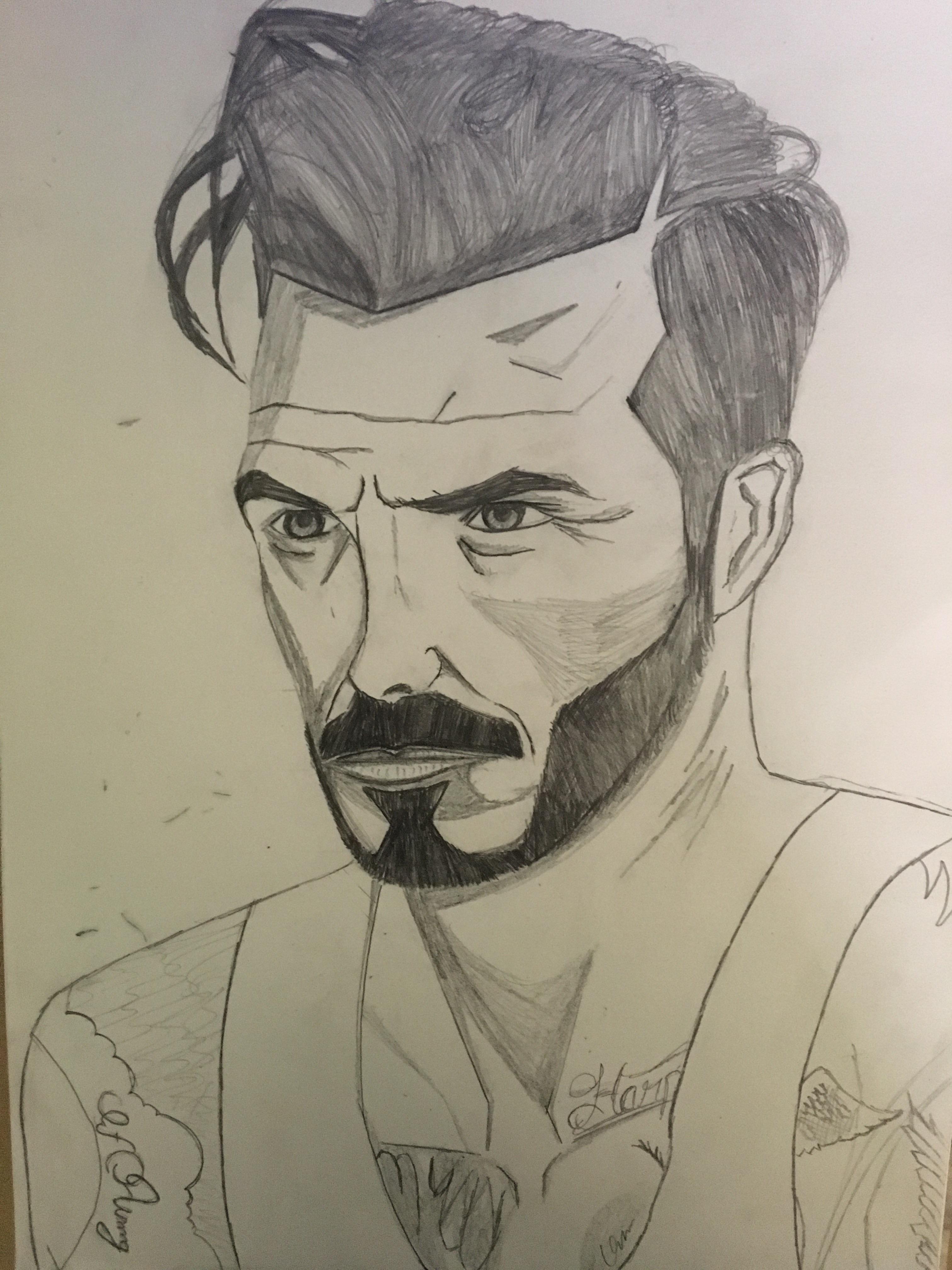David Beckham Drawing Artistic Sketching