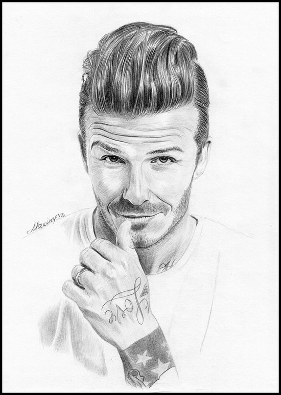 David Beckham Drawing Detailed Sketch