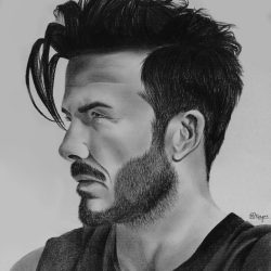 David Beckham Drawing Intricate Artwork