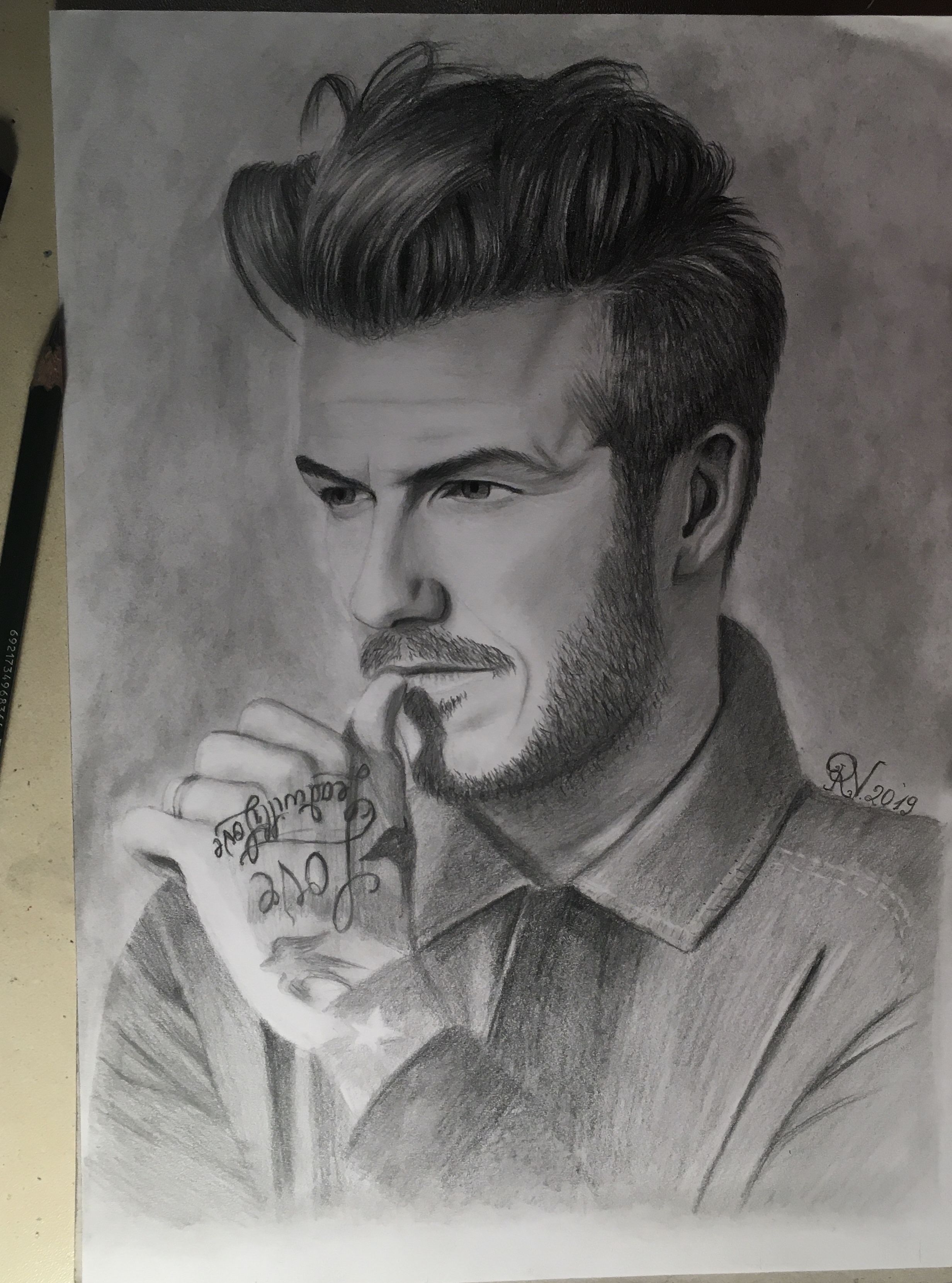 David Beckham Drawing Stunning Sketch