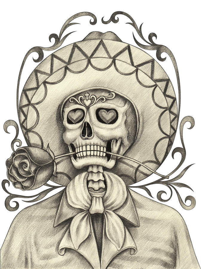 Day The Dead Drawing Intricate Artwork