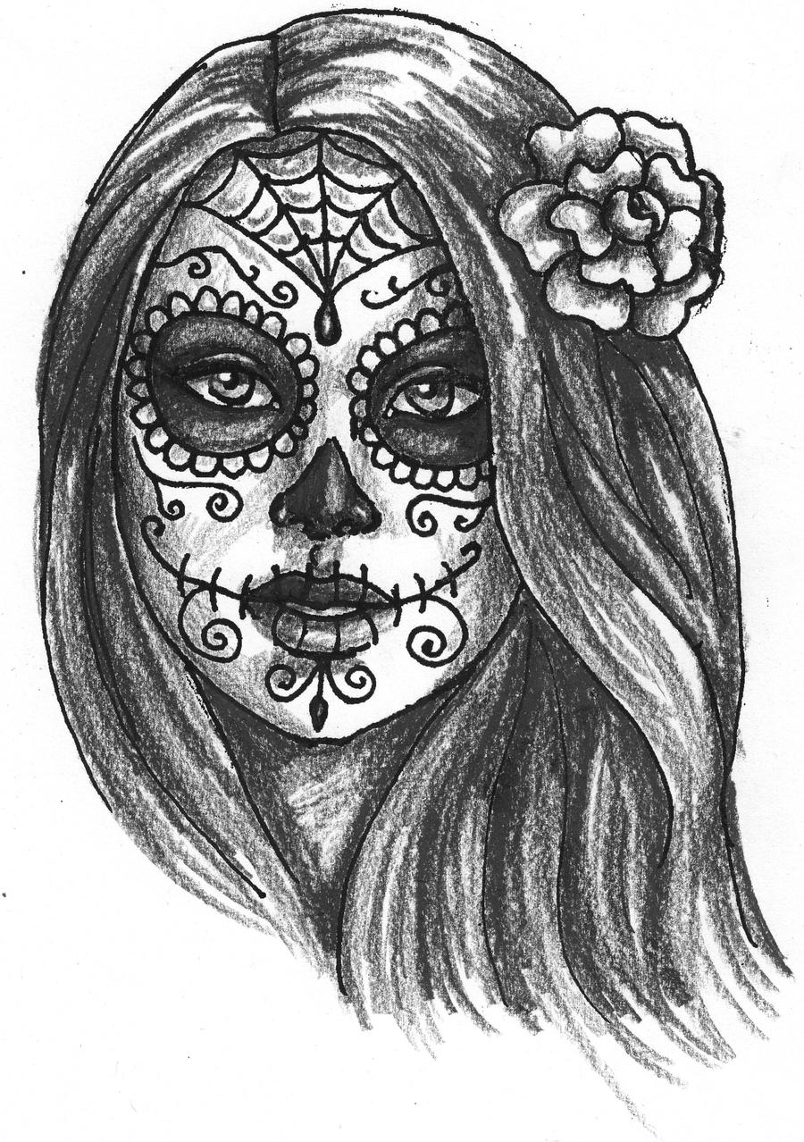 Day The Dead Drawing Realistic Sketch