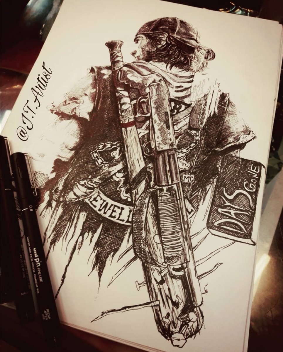 Days Gone Drawing Detailed Sketch