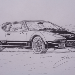 De Tomaso Pantera Drawing Artistic Sketching