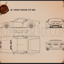 De Tomaso Pantera Drawing Fine Art