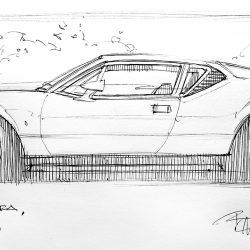 De Tomaso Pantera Drawing Modern Sketch