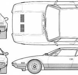 De Tomaso Pantera Drawing Sketch