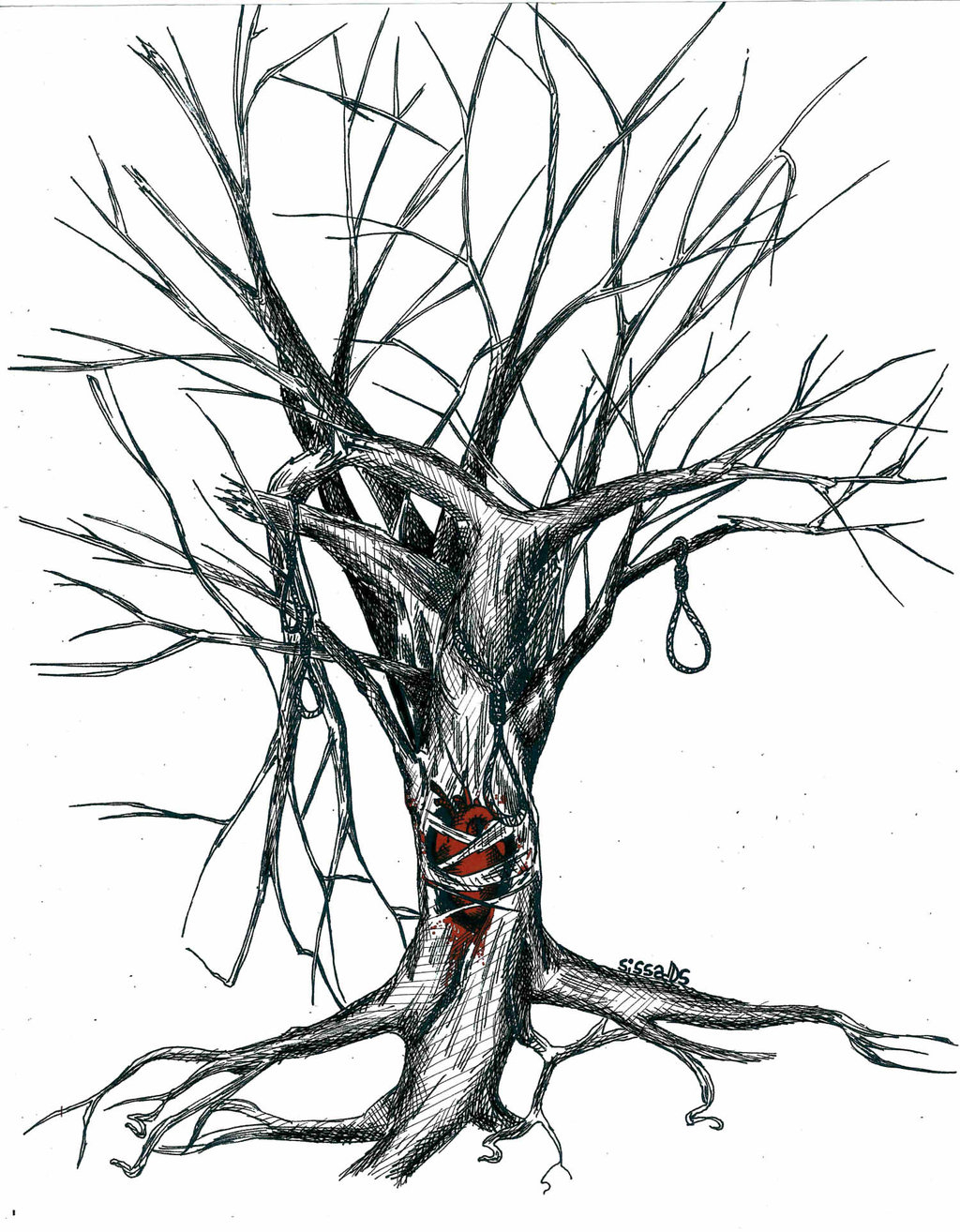 Dead Tree Drawing Amazing Sketch