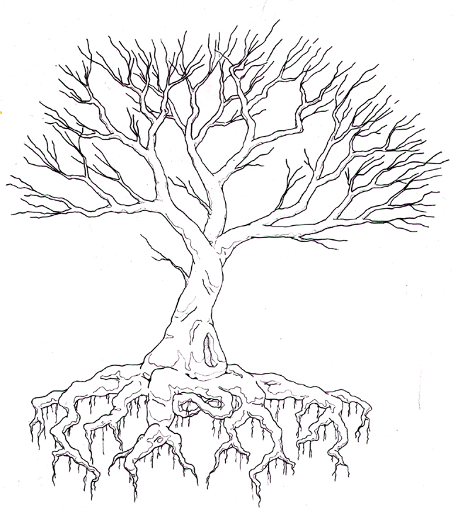 Dead Tree Drawing Modern Sketch