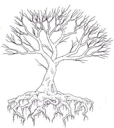 Dead Tree, Nature’s Sculpture, Habitat Loss, Environmental Impact, Ecosystem Changes Drawing