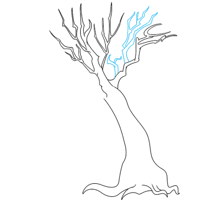 Dead Tree, Habitat, Nature, Decay, Ecosystem Drawing