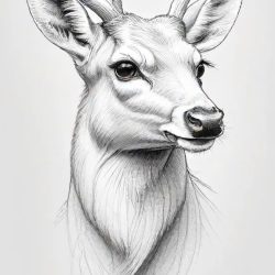 Deer Drawing Sketch Photo