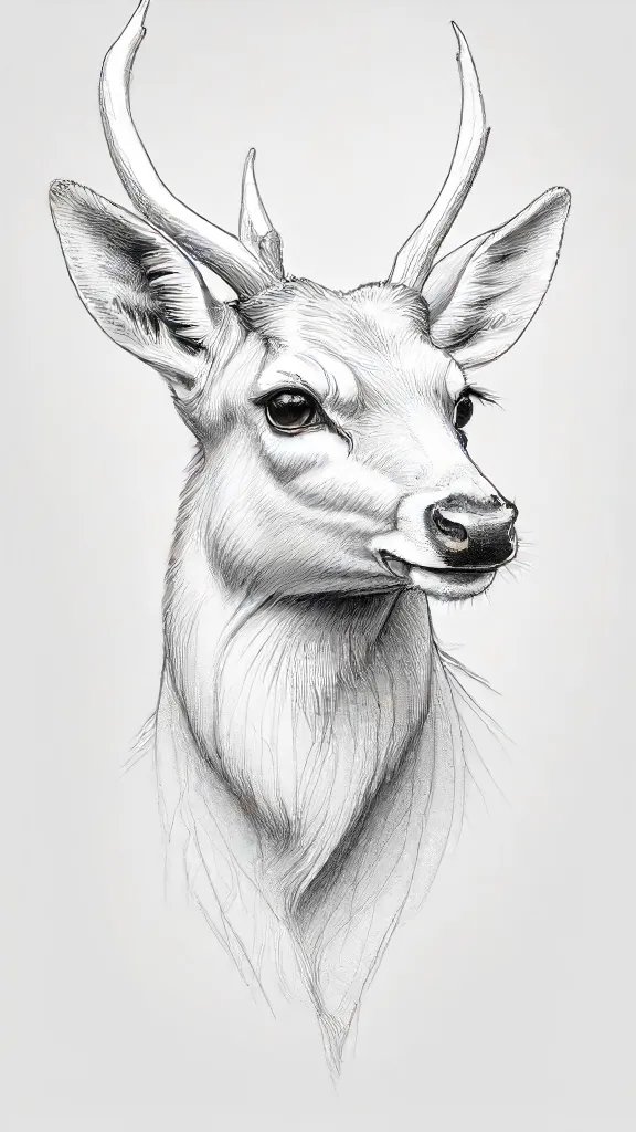 Deer Drawing Sketch Photo