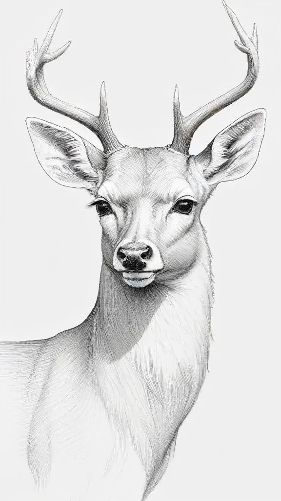 Deer Drawing Sketch Picture