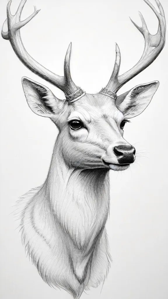 Deer Head Drawing Art Sketch Image