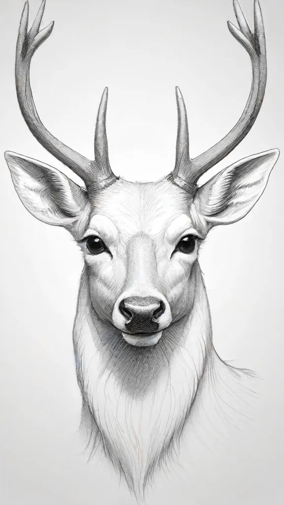 Deer Head Drawing Sketch Image