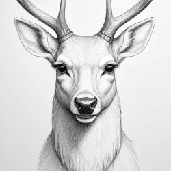 Deer Head Drawing Sketch Photo