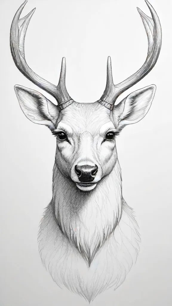 Deer Head Drawing Sketch Photo