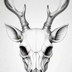 Deer Skull Drawing Art Sketch Image