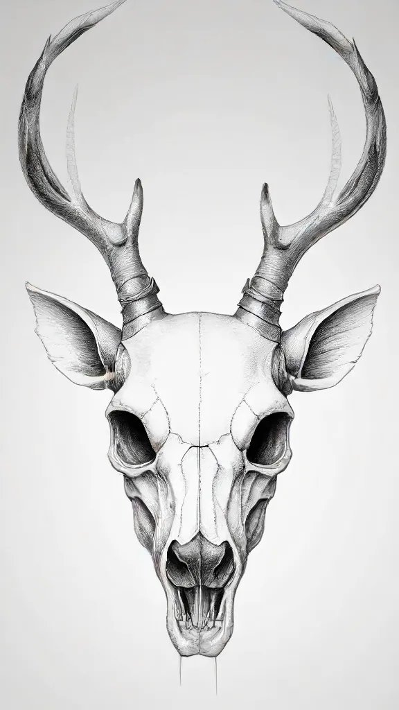 Deer Skull Drawing Art Sketch Image