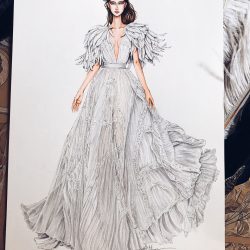 Design Fashion Drawing Detailed Sketch