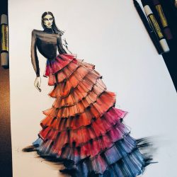 Design Fashion Drawing Stunning Sketch