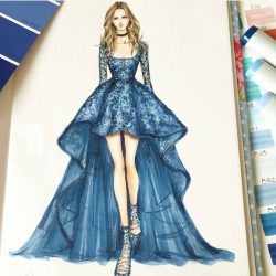 Designing Dress Drawing Artistic Sketching