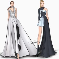 Designing Dress Drawing Stunning Sketch