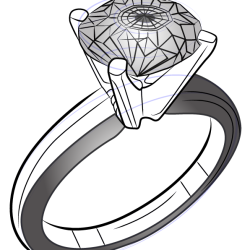 Diamond Ring Drawing Artistic Sketching