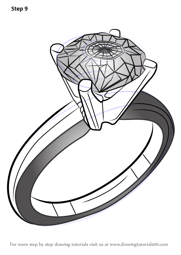 Diamond Ring Drawing Artistic Sketching