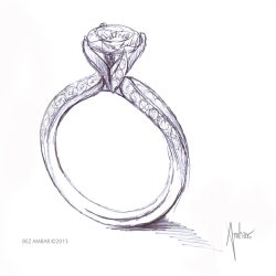 Diamond Ring Drawing Stunning Sketch