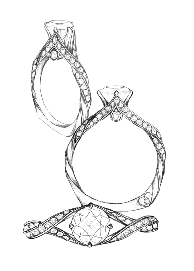 Diamond Ring, Engagement Symbol, Timeless Accessory, Luxury Gift, Elegant Jewelry Drawing