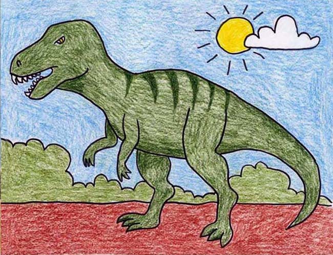 Dinosaur Kid Drawing Amazing Sketch