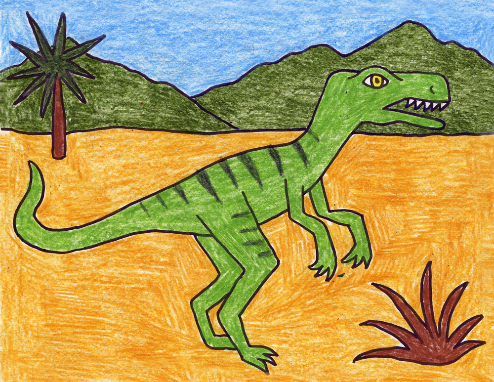 Dinosaur Kid Drawing Art