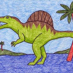 Dinosaur Kid Drawing Hand drawn