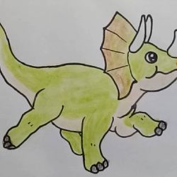 Dinosaur Kid Drawing Modern Sketch