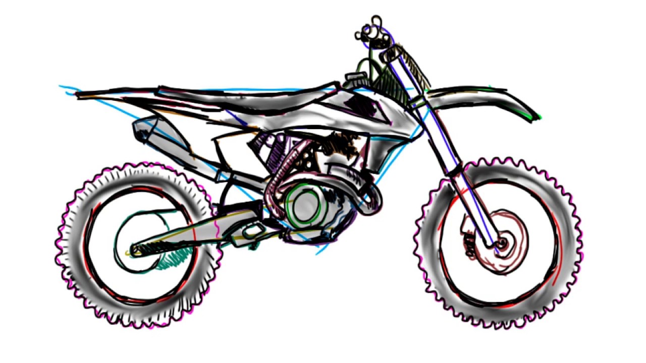 Dirt Bike Drawing Artistic Sketching