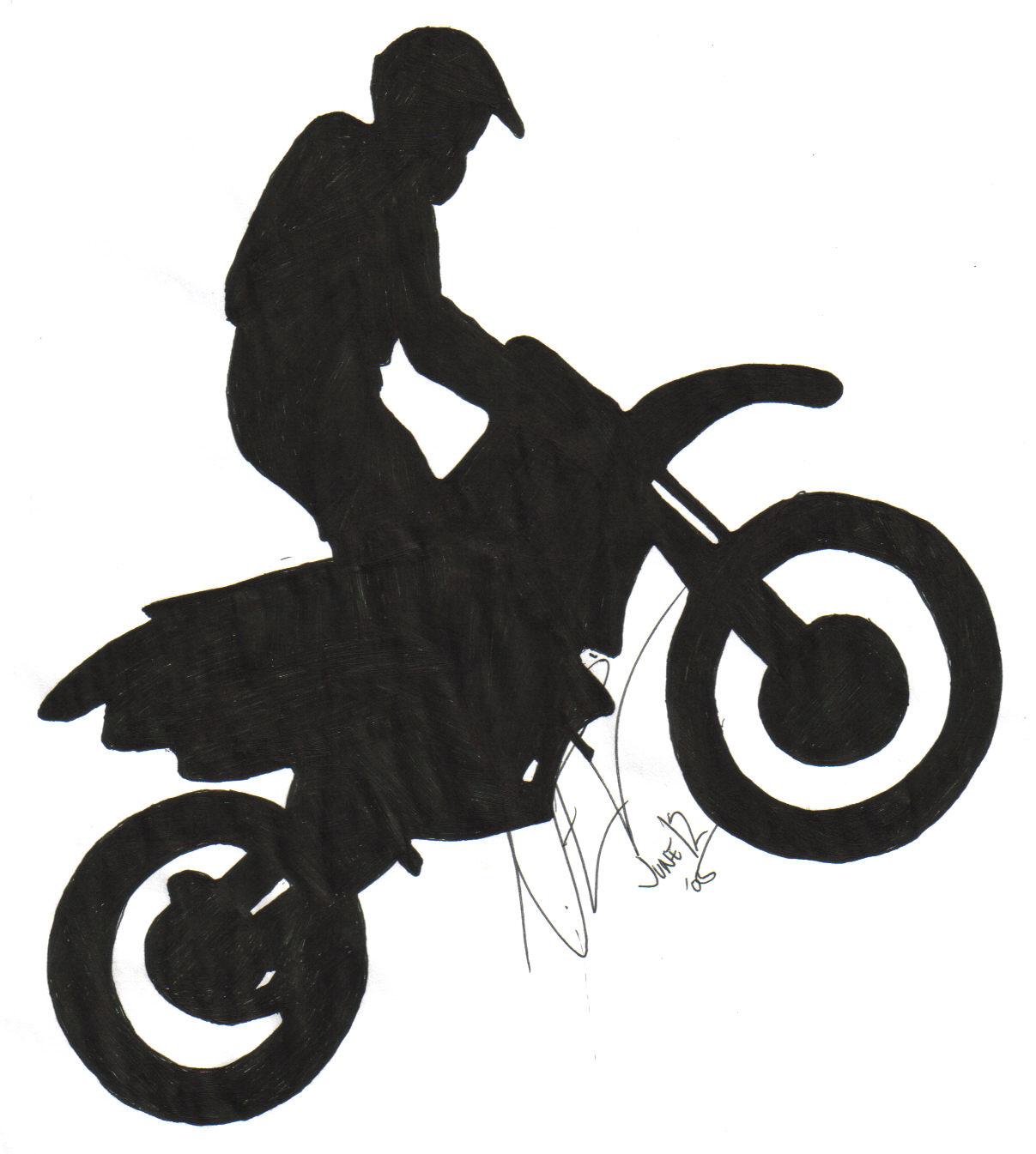 Dirt Bike Drawing Realistic Sketch