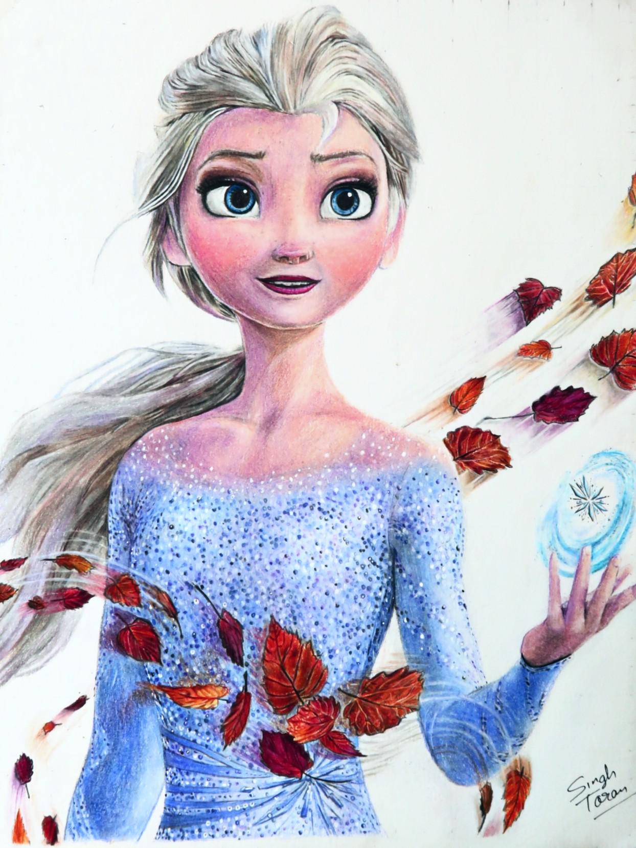 Disney Elsa of Arendelle Drawing Amazing Sketch