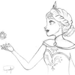 Disney Elsa of Arendelle Drawing Modern Sketch