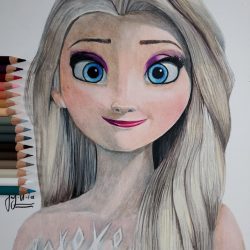 Disney Elsa of Arendelle Drawing Realistic Sketch